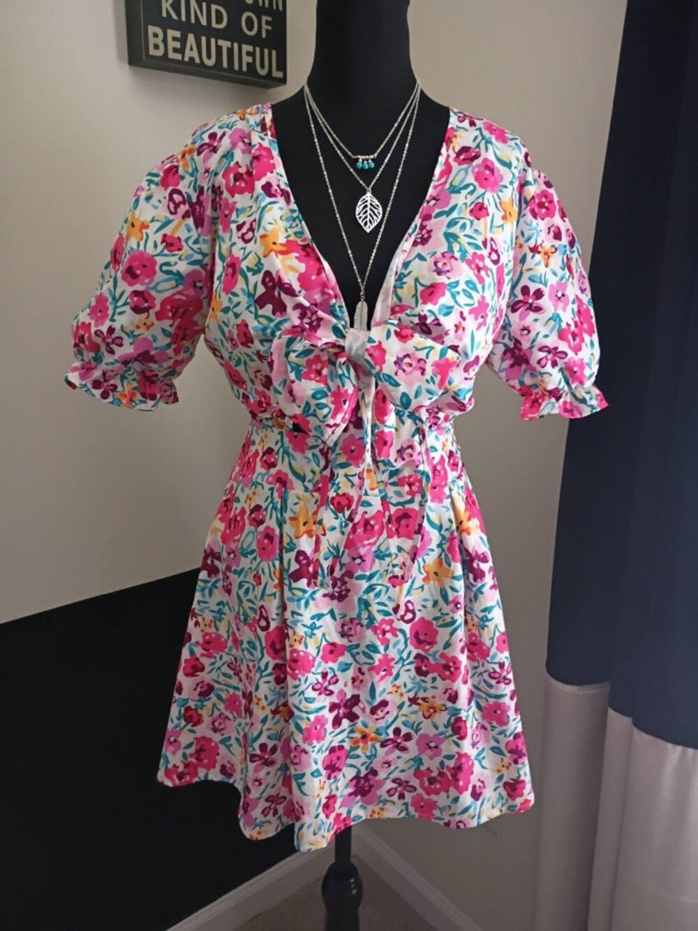 Women's floral cutout summer dress (Med)